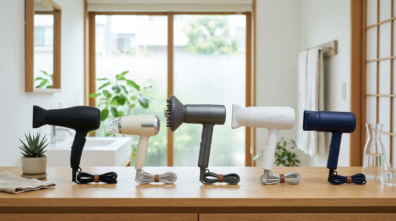 狭い一人暮らし洗面台にドライヤーが収まらない状態