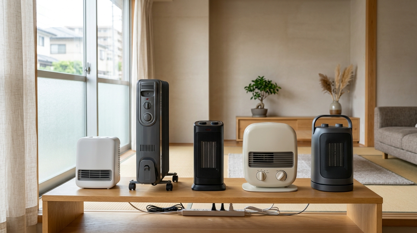 電気ファンヒーター選び方のポイントをチェックリストで確認する様子