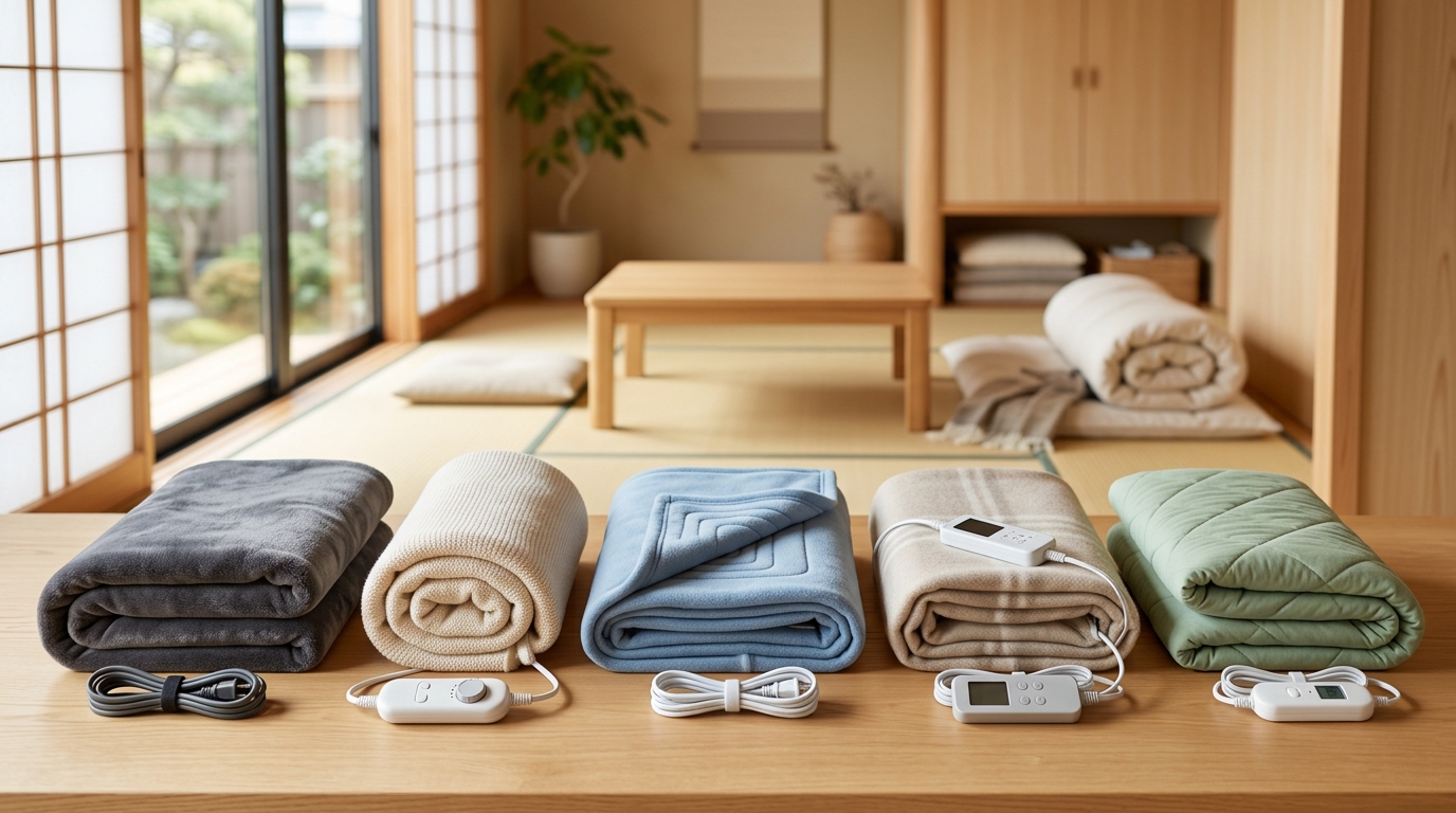 電気毛布で快適に過ごす一人暮らし女性